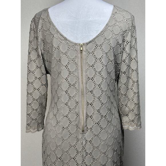 Ronni Nicole Women's Tan Lace Overlay Dress Size 12 Classic Dressy - Picture 6 of 16